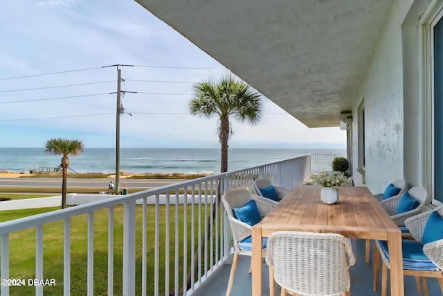 balcony with a water view