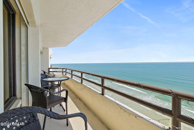 balcony with a water view