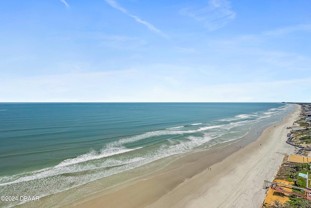 view of water feature featuring a beach view