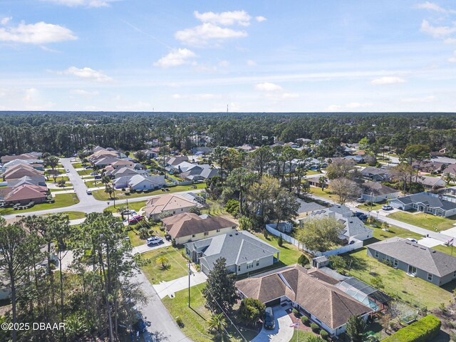 birds eye view of property with a residential view