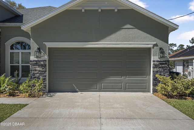 garage with driveway