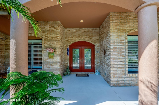 entrance to property featuring french doors