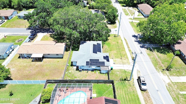 aerial view with a residential view