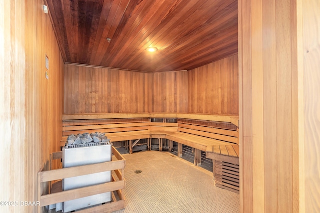 view of sauna