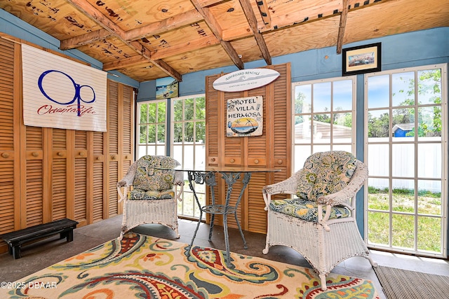 530 Ronnoc Ln, New Smyrna Beach, FL 32168 - sitting room with wooden ceiling