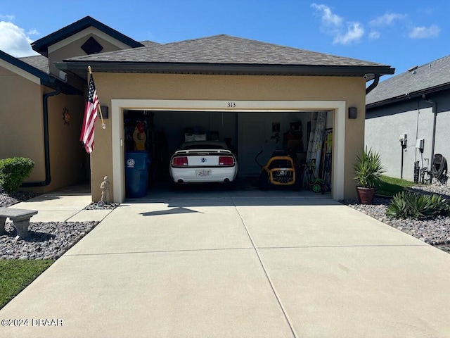 view of garage