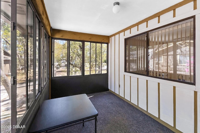 view of unfurnished sunroom