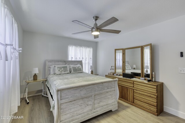 1970 Red Cedar Cir S, Daytona, FL 32119 - bedroom with a ceiling fan, baseboards, and light wood-style flooring