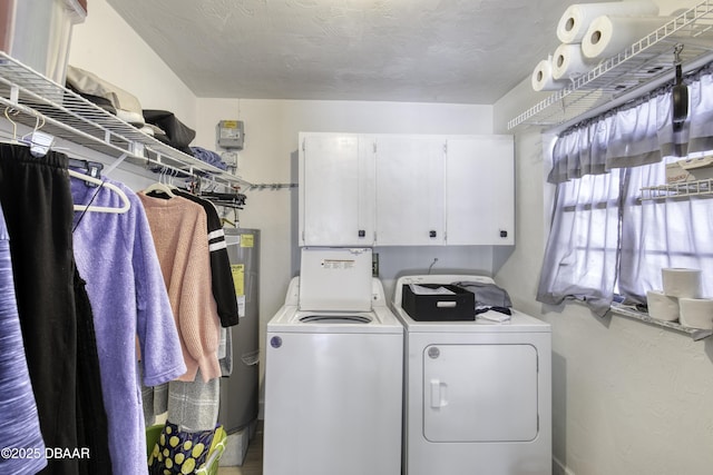 1970 Red Cedar Cir S, Daytona, FL 32119 - clothes washing area with washer and clothes dryer, cabinet space, and water heater