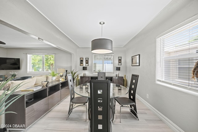 dining area featuring light hardwood / wood-style flooring