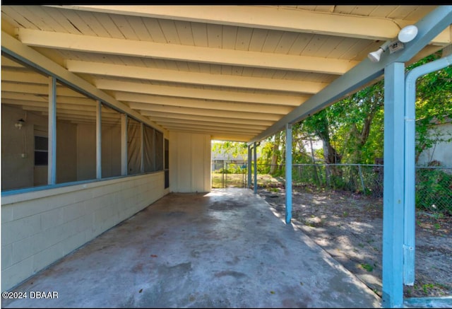 view of patio / terrace featuring a carport