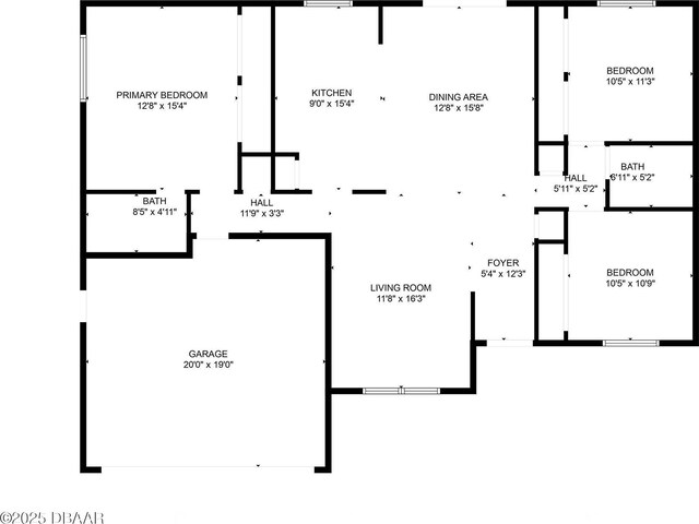 unfurnished living room with a notable chandelier, vaulted ceiling with skylight, sink, and light wood-type flooring