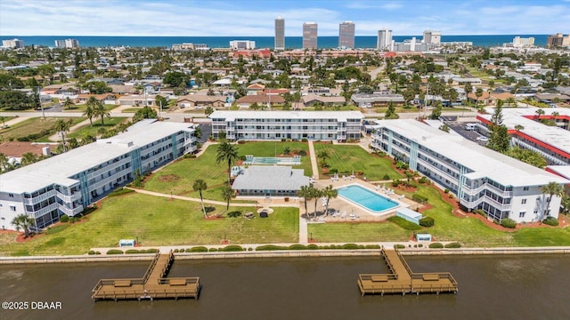 3009 N Halifax Ave Unit 9, Daytona Beach, FL 32118 - aerial view featuring a water view and a view of city