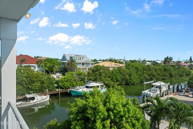 exterior space with a boat dock