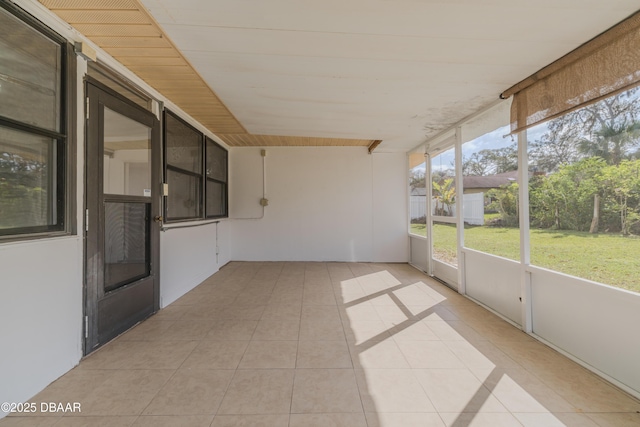 view of unfurnished sunroom