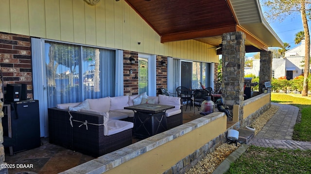 view of patio with an outdoor living space