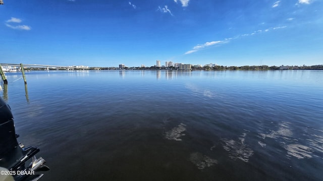 property view of water with a city view