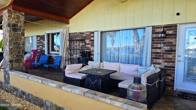 view of patio / terrace with an outdoor living space