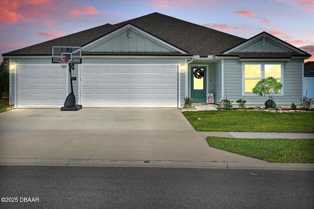 52 Lumber Jack Trl, Palm Coast, FL 32137 - ranch-style house featuring concrete driveway, an attached garage, and board and batten siding