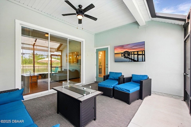 52 Lumber Jack Trl, Palm Coast, FL 32137 - view of patio featuring ceiling fan and outdoor lounge area