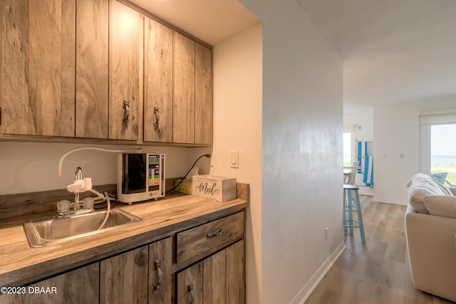 kitchen featuring sink and light hardwood / wood-style floors