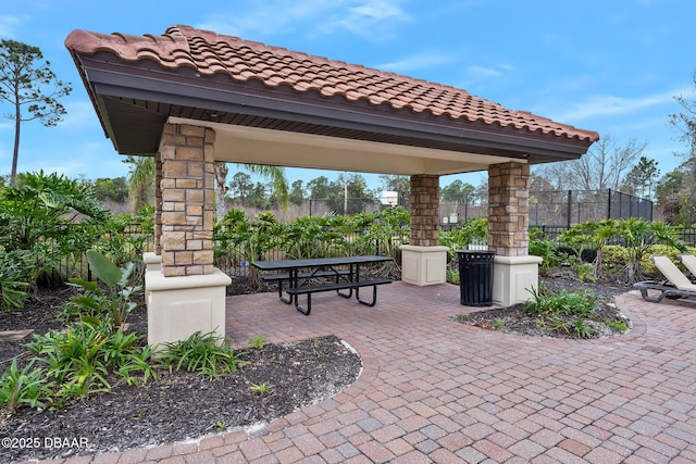 view of patio with a gazebo