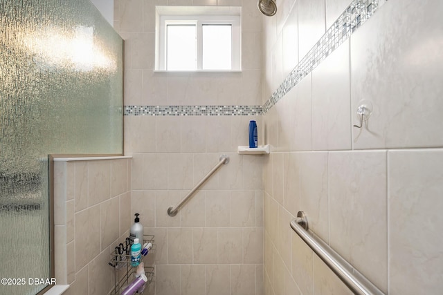 bathroom featuring walk in shower