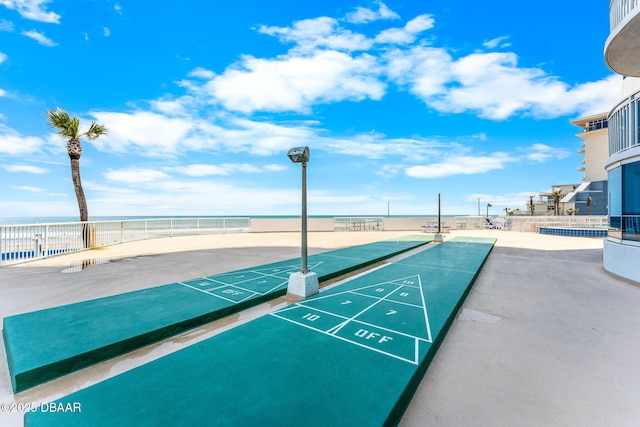 2625 S Atlantic Ave Unit 18Nw, Daytona Beach Shores, FL 32118 - view of home's community with fence, shuffleboard, and a water view