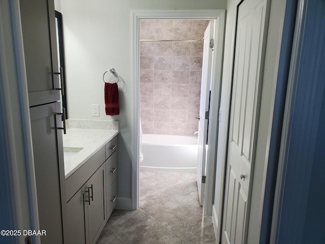 580 Barefoot Life Ln, Daytona Beach, FL 32124 - bathroom with toilet, vanity, and tile patterned floors