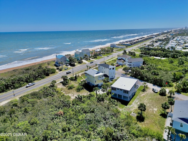 2948 N Ocean Shore Blvd, Flagler Beach, FL 32136 - drone / aerial view featuring a water view, a residential view, and a beach view