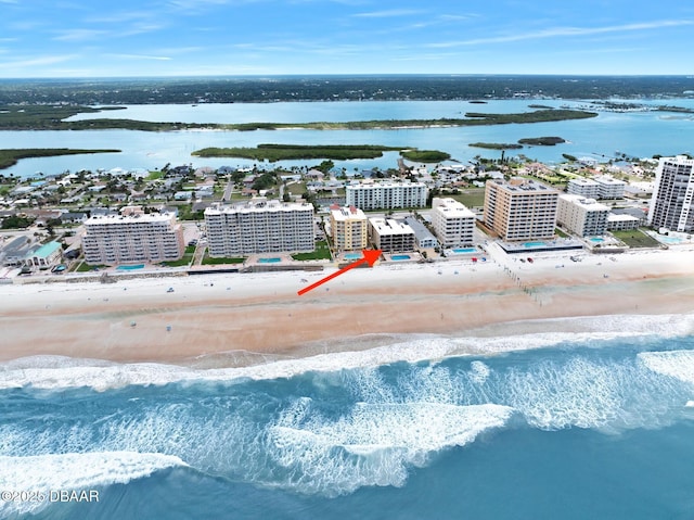 3807 S Atlantic Ave Unit 203, Daytona Beach, FL 32118 - bird's eye view of waterfront with a beach