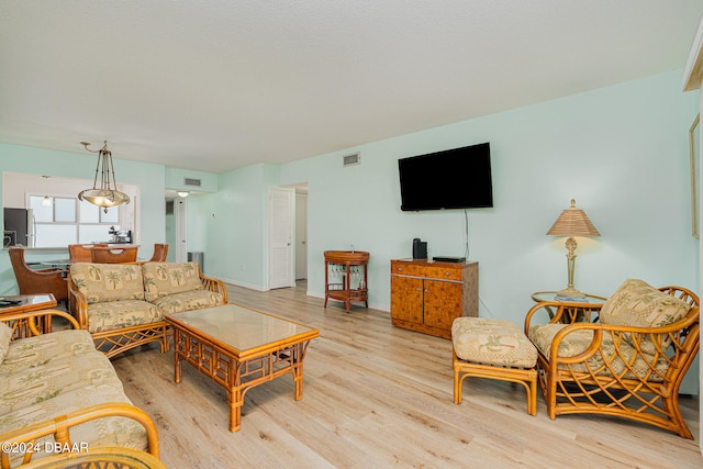 living room featuring light hardwood / wood-style floors