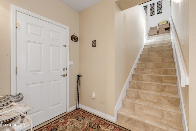 interior space with tile patterned floors