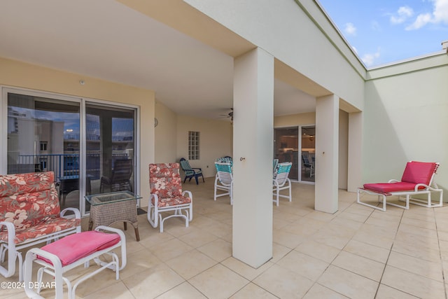 view of patio with ceiling fan