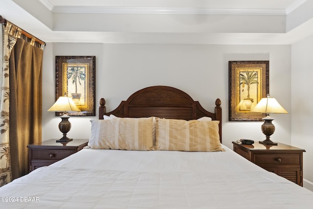 200 Ocean Crest Dr Unit 705, Palm Coast, FL 32137 - bedroom with a tray ceiling and crown molding
