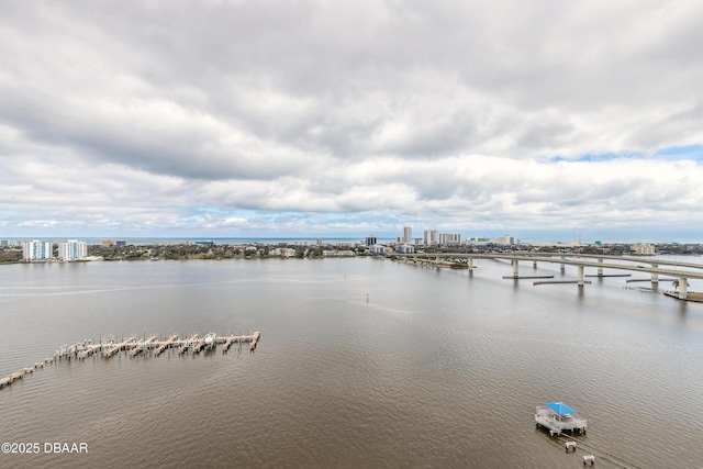 water view with a view of city