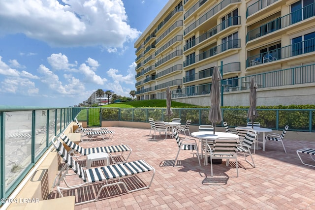 view of patio / terrace featuring a balcony