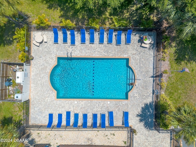 415 Banana Cay Dr Unit F, South Daytona, FL 32119 - bird's eye view of a pool