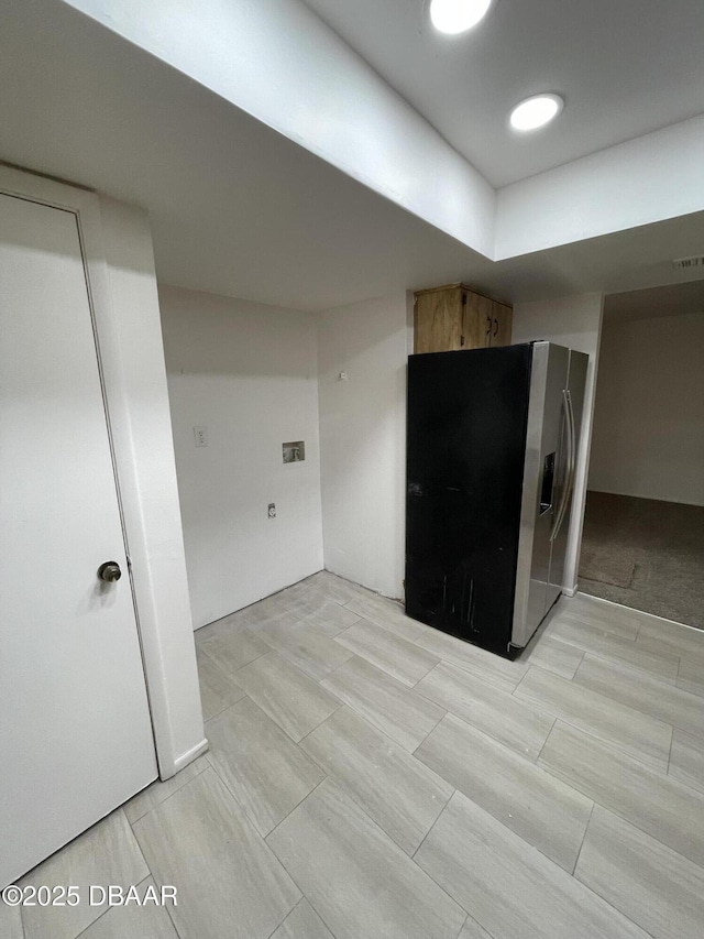 403 Banana Cay Dr Unit B, South Daytona, FL 32119 - kitchen with stainless steel refrigerator with ice dispenser