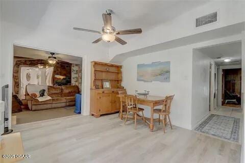 2144 Ridge Dr, Winter Park, FL 32792 - dining room with a ceiling fan and wood finished floors