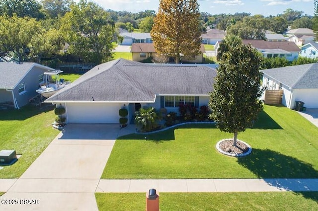 bird's eye view with a residential view