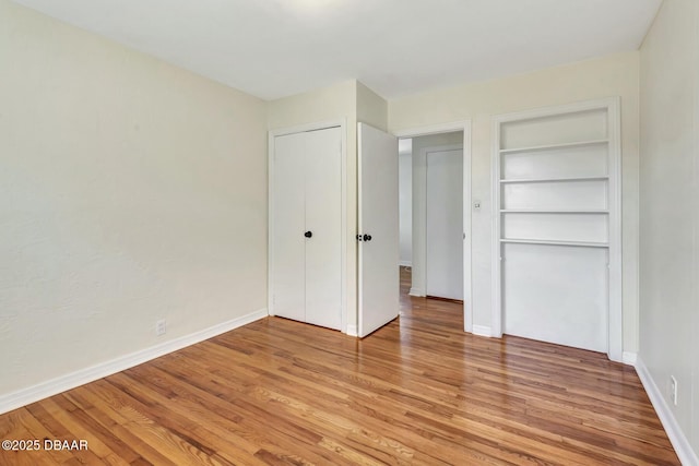 unfurnished bedroom featuring light hardwood / wood-style flooring