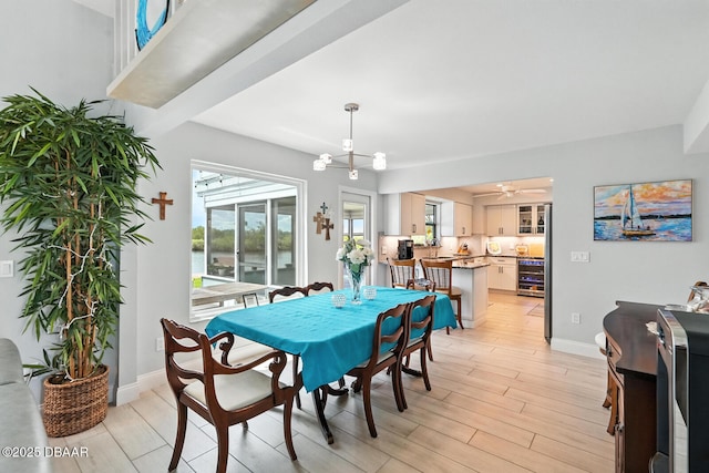 453 Palm Ave, Ormond Beach, FL 32174 - dining space with light wood-type flooring and a ceiling fan