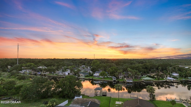 453 Palm Ave, Ormond Beach, FL 32174 - aerial view at dusk of a water view and a residential view
