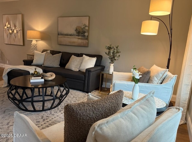 living room featuring hardwood / wood-style flooring