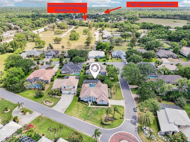 drone / aerial view featuring a residential view