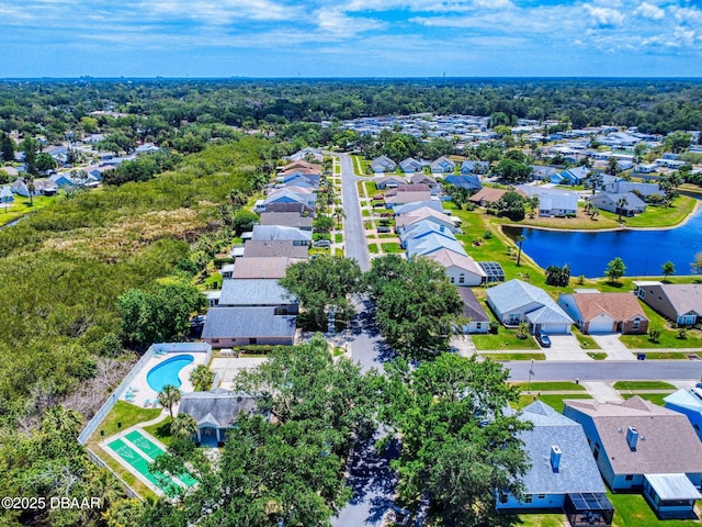 1307 Wayne Ave, New Smyrna Beach, FL 32168 - aerial perspective of suburban area with a nearby body of water and a pool area