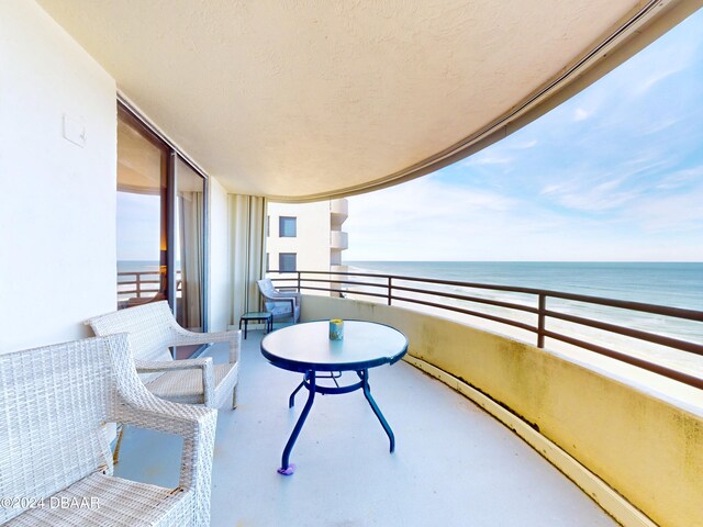 balcony with a water view