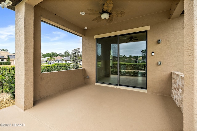 view of patio with ceiling fan