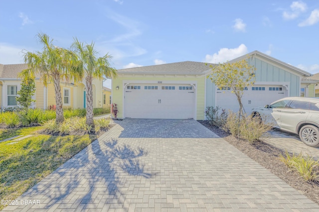 view of front of house with a garage